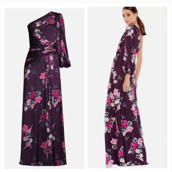 MAC DUGGAL Plum Floral Dress - Picture 2 of 5